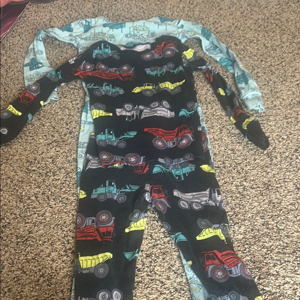 Carter's Kids Pajama Set - Black and Blue with Colorful Trucks